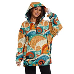 Waves Ocean Sea Abstract Whimsical Abstract Art Pattern Abstract Pattern Nature Water Seascape Women s Ski And Snowboard Waterproof Breathable Jacket