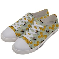 Bees Pattern Honey Bee Bug Honeycomb Honey Beehive Men s Low Top Canvas Sneakers by Bedest