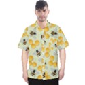 Bees Pattern Honey Bee Bug Honeycomb Honey Beehive Men s Hawaii Shirt View1