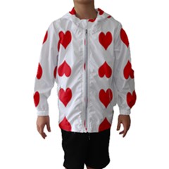 Heart Red Love Valentines Day Kids  Hooded Windbreaker