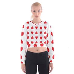 Heart Red Love Valentines Day Cropped Sweatshirt