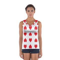 Heart Red Love Valentines Day Sport Tank Top  by Bajindul