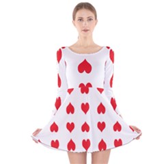 Heart Red Love Valentines Day Long Sleeve Velvet Skater Dress