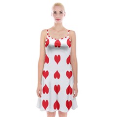 Heart Red Love Valentines Day Spaghetti Strap Velvet Dress