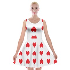 Heart Red Love Valentines Day Velvet Skater Dress