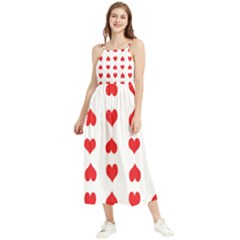 Heart Red Love Valentines Day Boho Sleeveless Summer Dress by Bajindul