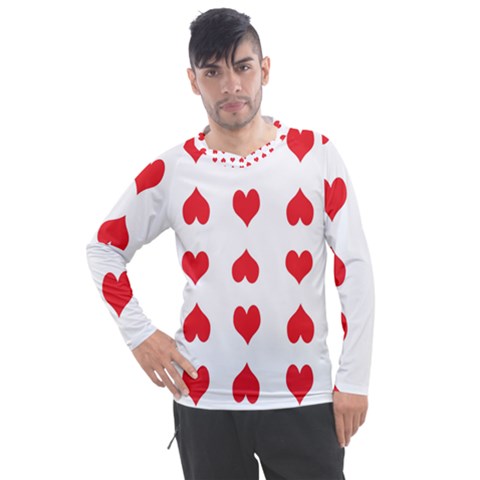 Heart Red Love Valentines Day Men s Pique Long Sleeve T-shirt by Bajindul