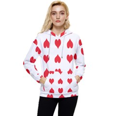 Heart Red Love Valentines Day Women s Lightweight Drawstring Hoodie