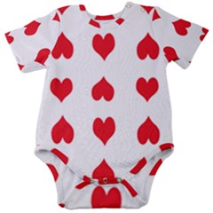 Heart Red Love Valentines Day Baby Short Sleeve Bodysuit by Bajindul