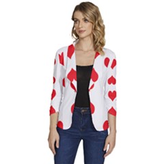 Heart Red Love Valentines Day Women s One-button 3/4 Sleeve Short Jacket by Bajindul