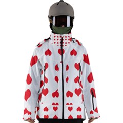 Heart Red Love Valentines Day Men s Zip Ski And Snowboard Waterproof Breathable Jacket