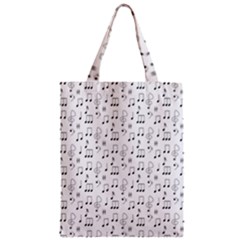 Music Notes Background Wallpaper Zipper Classic Tote Bag by Bajindul