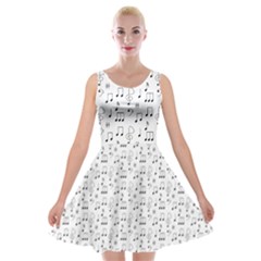 Music Notes Background Wallpaper Velvet Skater Dress