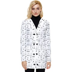 Music Notes Background Wallpaper Button Up Hooded Coat  by Bajindul