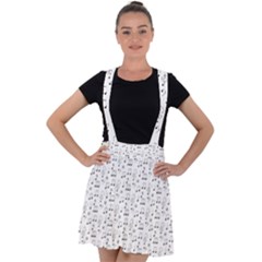 Music Notes Background Wallpaper Velvet Suspender Skater Skirt by Bajindul