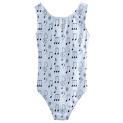 Music Notes Background Wallpaper Kids  Cut-out Back One Piece Swimsuit by Bajindul