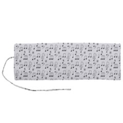 Music Notes Background Wallpaper Roll Up Canvas Pencil Holder (m) by Bajindul