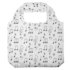 Music Notes Background Wallpaper Premium Foldable Grocery Recycle Bag by Bajindul