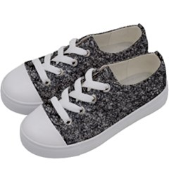 Black And White Abstract Expressive Print Kids  Low Top Canvas Sneakers by dflcprintsclothing