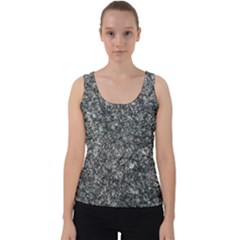 Black And White Abstract Expressive Print Velvet Tank Top by dflcprintsclothing