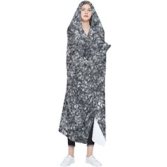 Black And White Abstract Expressive Print Wearable Blanket by dflcprintsclothing