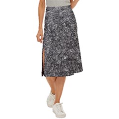 Black And White Abstract Expressive Print Midi Panel Skirt by dflcprintsclothing