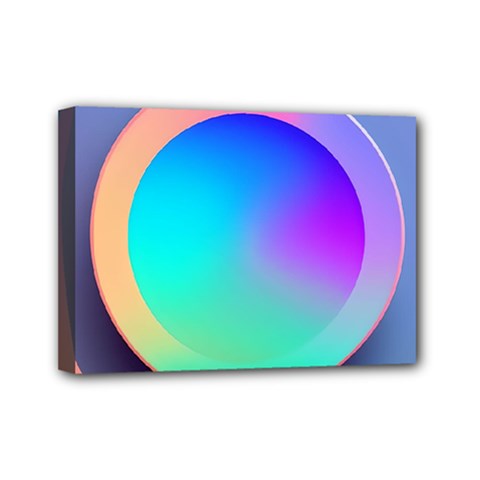 Circle Colorful Rainbow Spectrum Button Gradient Mini Canvas 7  X 5  (stretched)