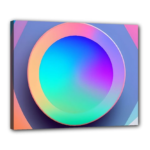 Circle Colorful Rainbow Spectrum Button Gradient Canvas 20  X 16  (stretched) by Maspions