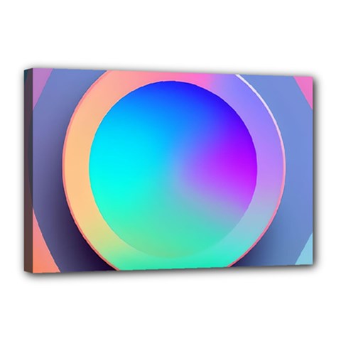 Circle Colorful Rainbow Spectrum Button Gradient Canvas 18  X 12  (stretched) by Maspions