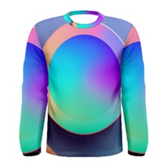 Circle Colorful Rainbow Spectrum Button Gradient Men s Long Sleeve T-shirt