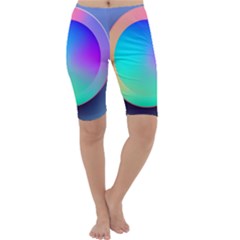 Circle Colorful Rainbow Spectrum Button Gradient Cropped Leggings 