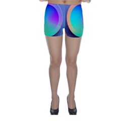 Circle Colorful Rainbow Spectrum Button Gradient Skinny Shorts