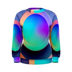 Circle Colorful Rainbow Spectrum Button Gradient Women s Sweatshirt