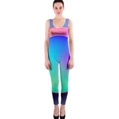 Circle Colorful Rainbow Spectrum Button Gradient One Piece Catsuit