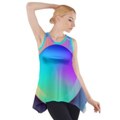 Circle Colorful Rainbow Spectrum Button Gradient Side Drop Tank Tunic