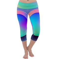 Circle Colorful Rainbow Spectrum Button Gradient Capri Yoga Leggings