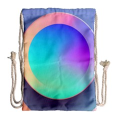 Circle Colorful Rainbow Spectrum Button Gradient Drawstring Bag (large)