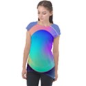 Circle Colorful Rainbow Spectrum Button Gradient Cap Sleeve High Low Top View1