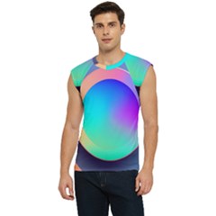 Circle Colorful Rainbow Spectrum Button Gradient Men s Raglan Cap Sleeve T-shirt by Maspions