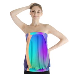 Circle Colorful Rainbow Spectrum Button Gradient Strapless Top