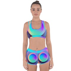 Circle Colorful Rainbow Spectrum Button Gradient Racerback Boyleg Bikini Set