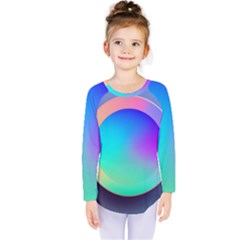 Circle Colorful Rainbow Spectrum Button Gradient Kids  Long Sleeve T-shirt