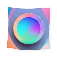 Circle Colorful Rainbow Spectrum Button Gradient Square Tapestry (small)