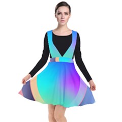 Circle Colorful Rainbow Spectrum Button Gradient Plunge Pinafore Dress by Maspions