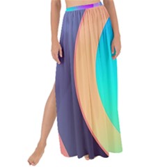 Circle Colorful Rainbow Spectrum Button Gradient Maxi Chiffon Tie-up Sarong