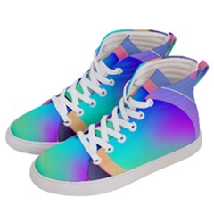 Circle Colorful Rainbow Spectrum Button Gradient Men s Hi-top Skate Sneakers