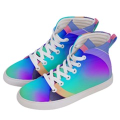 Circle Colorful Rainbow Spectrum Button Gradient Women s Hi-top Skate Sneakers