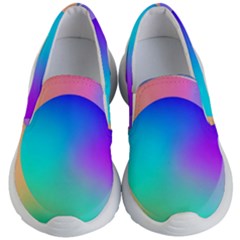 Circle Colorful Rainbow Spectrum Button Gradient Kids Lightweight Slip Ons