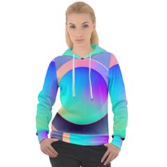 Circle Colorful Rainbow Spectrum Button Gradient Women s Overhead Hoodie