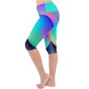 Circle Colorful Rainbow Spectrum Button Gradient Lightweight Velour Cropped Yoga Leggings View2